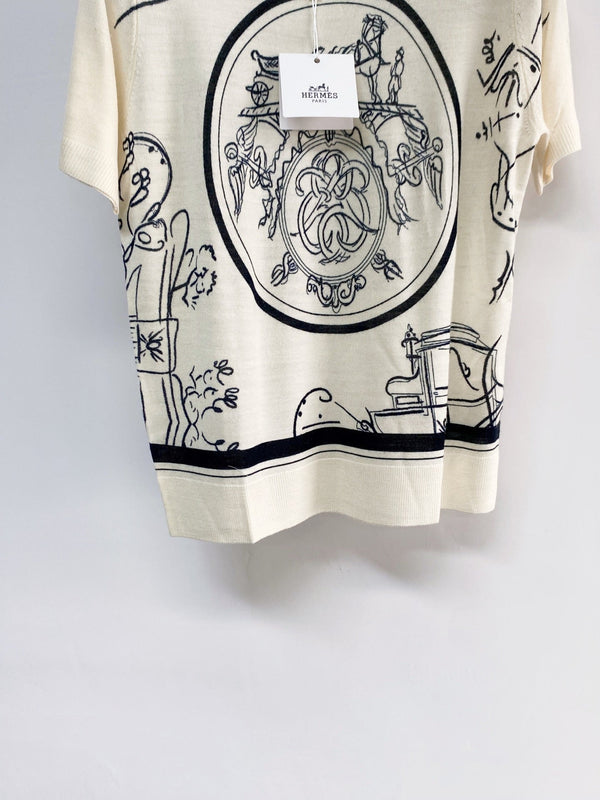 Hermes Short-Sleeve T-Shirt White in Wool 963827