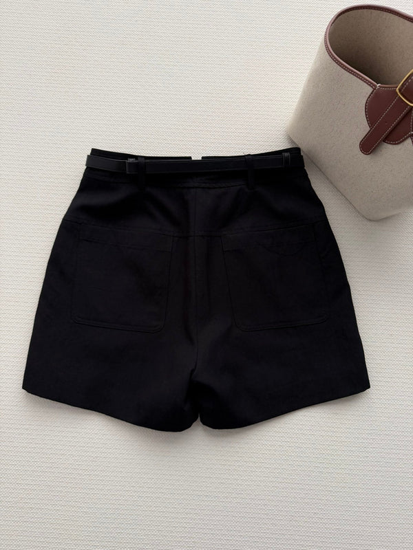 Hermes 26SS Shorts Black in Cotton 943347