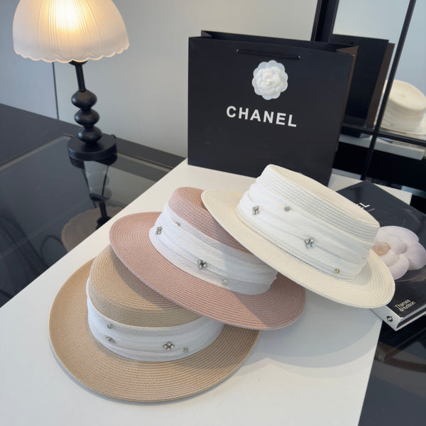 Chanel Wide Brim Hat White in Mesh 197604