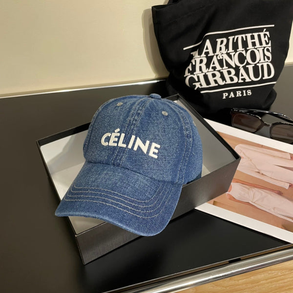 Celine Denim Baseball Cap Blue in Cotton 197972
