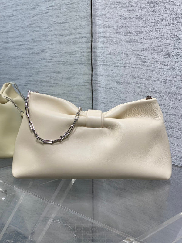 Dior 26 Bow Chain Bag in Ivory Lambskin