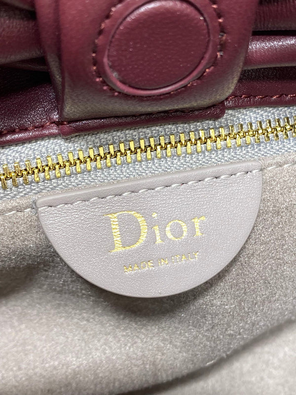 Dior 26 Bow Chain Bag in Burgundy Lambskin
