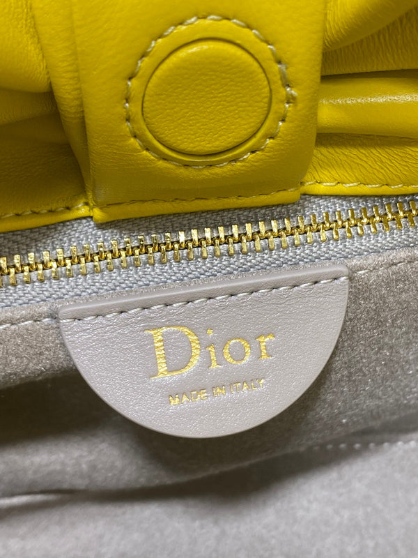 Dior 26 Bow Chain Bag in Yellow Lambskin