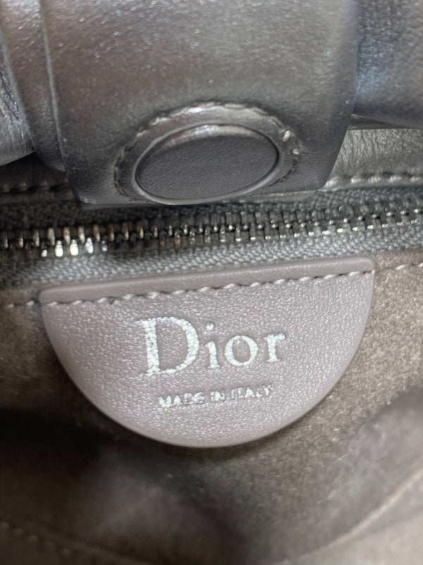 Dior 26 Bow Chain Bag in Silver Lambskin