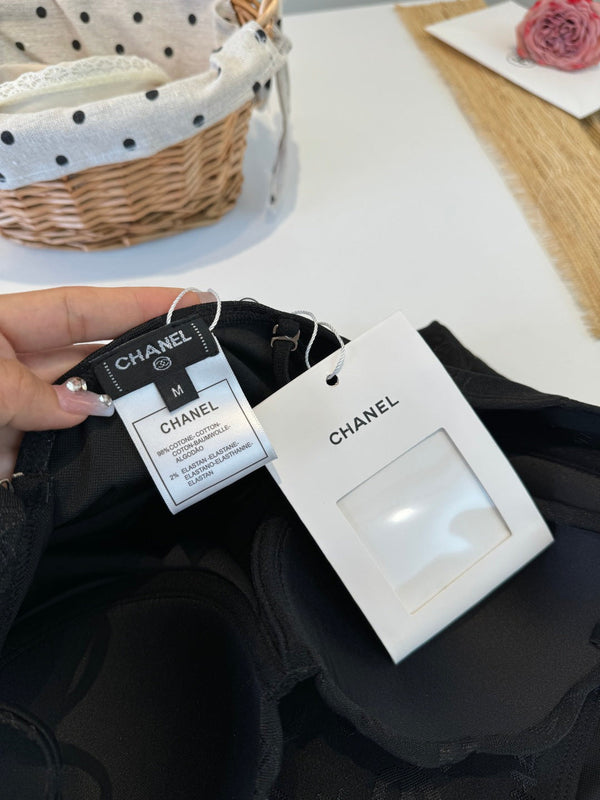 Chanel One-piece Swimsuit Black in Cotton 201803