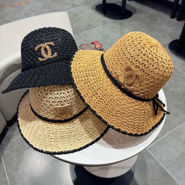 Chanel Fisherman's Hat Black in Straw 201673