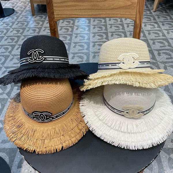Chanel Bucket Hat White in Straw 205628