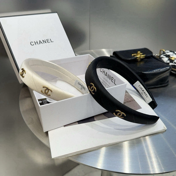 Chanel Mini Headband White in Silk 201969