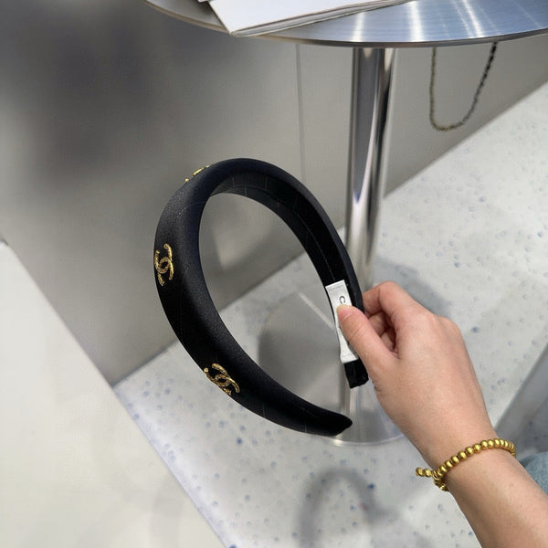 Chanel Mini Headband Black in Silk 201968