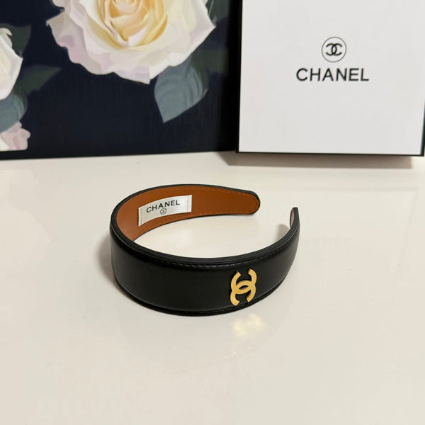 Chanel Headband Black in Microfiber Leather 201918