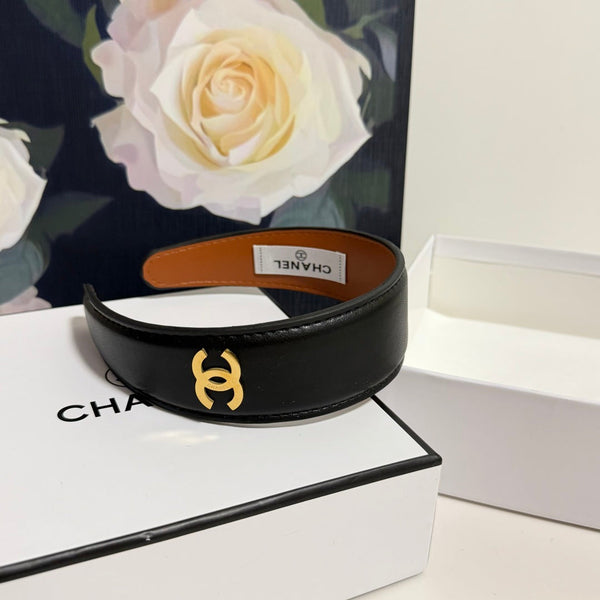 Chanel Headband Black in Microfiber Leather 201918