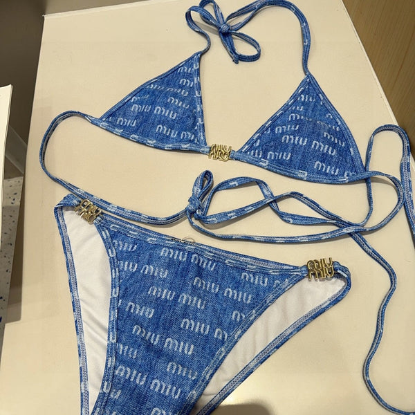 Miumiu Swimsuit Blue in Cotton polyester 201870