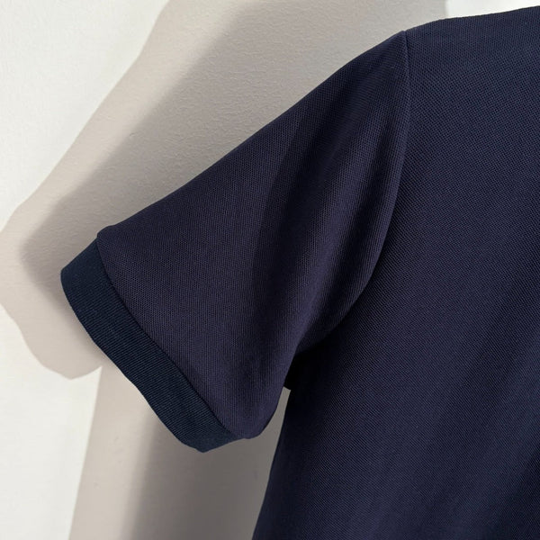 Miu Miu Polo Collar Short-Sleeve Dress Navy Blue in Cotton 190632