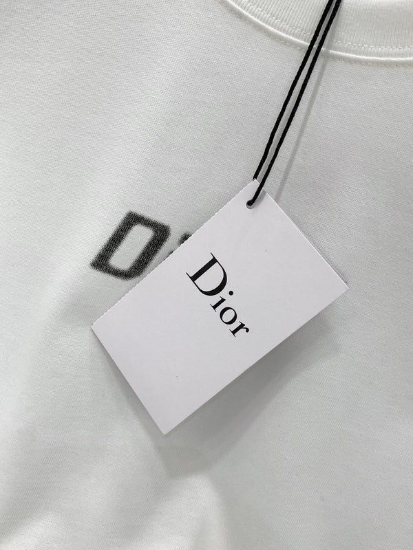 Dior Crew Neck Short-sleeved T-shirt White in Cotton 200639
