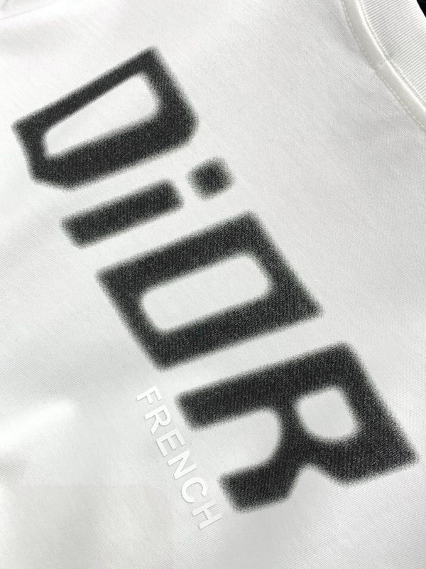Dior Crew Neck Short-sleeved T-shirt White in Cotton 200639