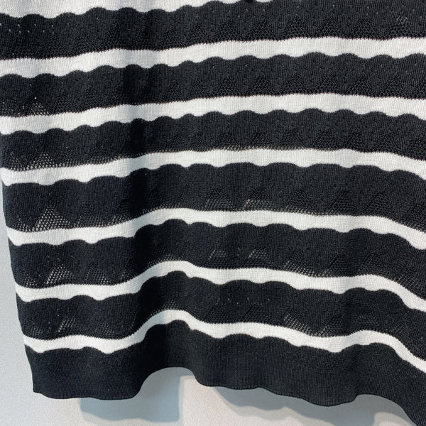 Dior 26SS Striped Knit Short-Sleeve Top Black in Polyester Fiber 199329