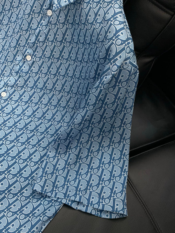 Dior Short-sleeved Shirt Light Blue in Tencel 183929