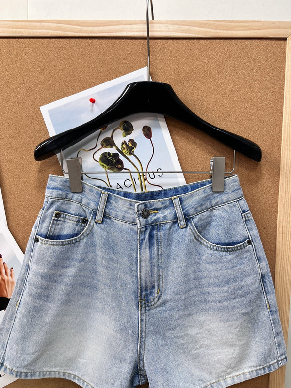 Dior Pocket Print Denim Shorts Blue in Cotton 188839