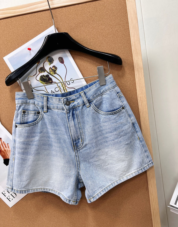 Dior Pocket Print Denim Shorts Blue in Cotton 188839
