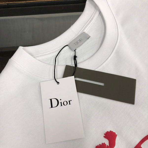 Dior Crew Neck Short Sleeve T-Shirt White in Cotton 181969