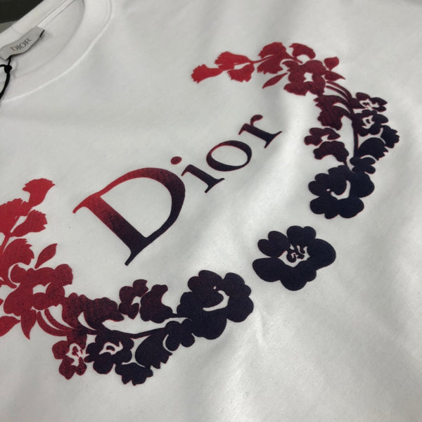 Dior Crew Neck Short Sleeve T-Shirt White in Cotton 181969