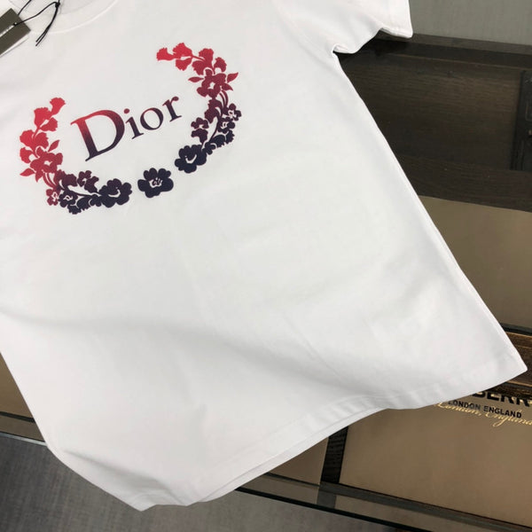 Dior Crew Neck Short Sleeve T-Shirt White in Cotton 181969