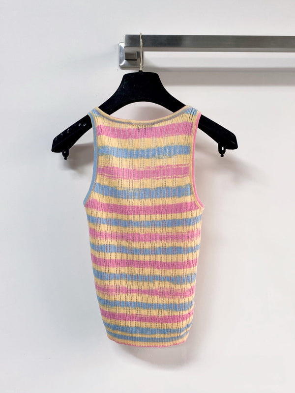 CC Two-Tone Vest Pink Colorful in Wool 207974