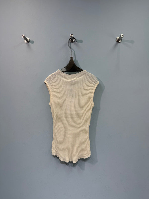 Chanel Knit Vest Cream in Wool 212276