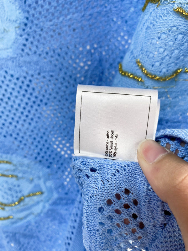 Chanel Short-Sleeve T-Shirt Blue in Cotton 204037