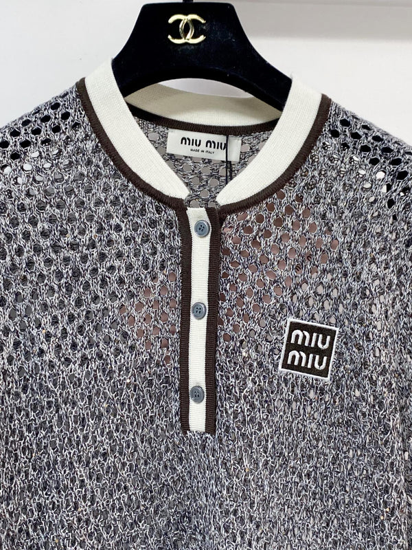 Miumiu Short-Sleeve T-Shirt Gray in Wool 207964