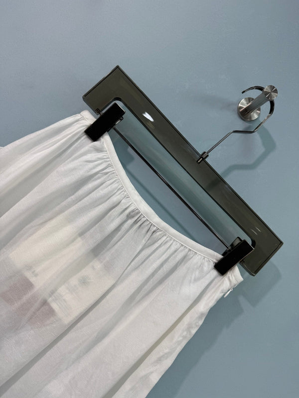 Miumiu Midi Skirt White in Cotton 207816