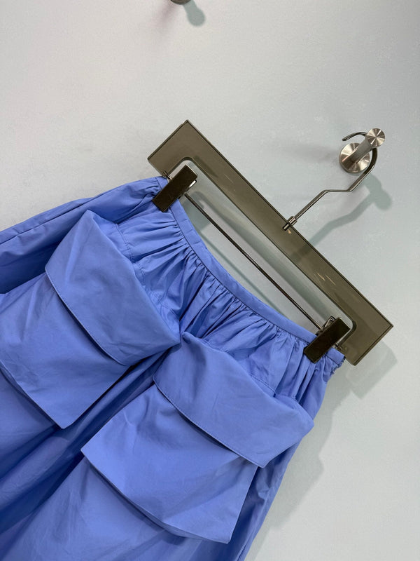 Miumiu Midi Skirt Blue in Cotton 207811