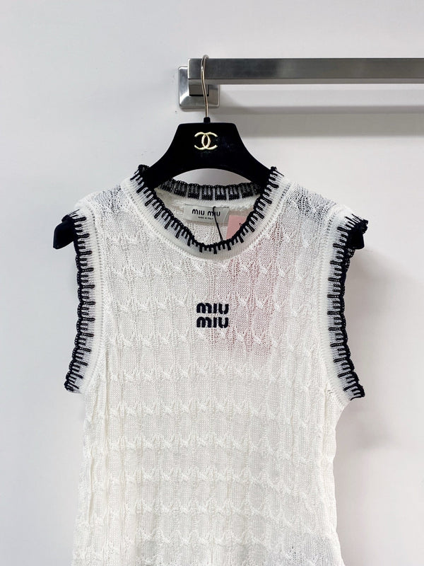 Miumiu Vest White in Wool 204096