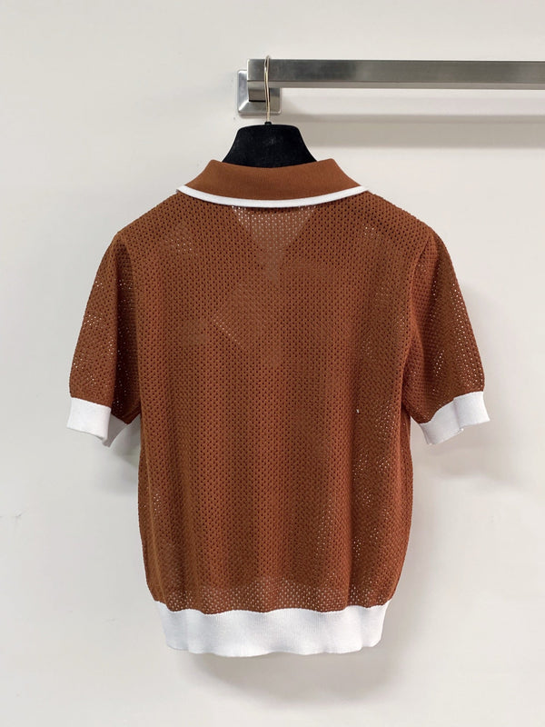 Miu Miu Short-Sleeve T-Shirt Brown in Wool 204083