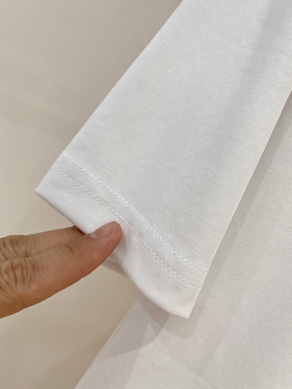 HM Short-Sleeve T-Shirt White in Cotton 215436