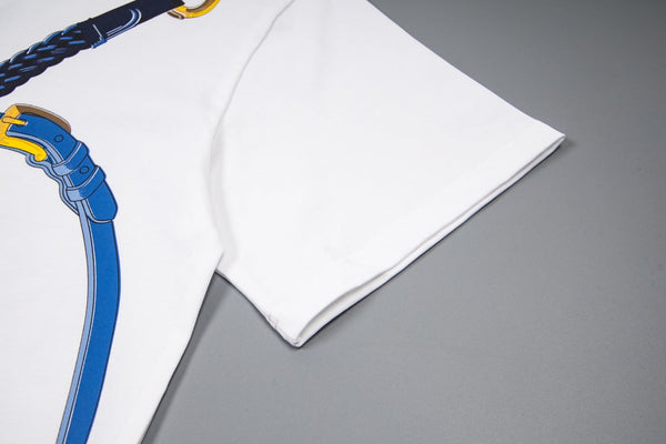 HM Short-Sleeve T-Shirt with Equestrian Theme Print White in Cotton 215417
