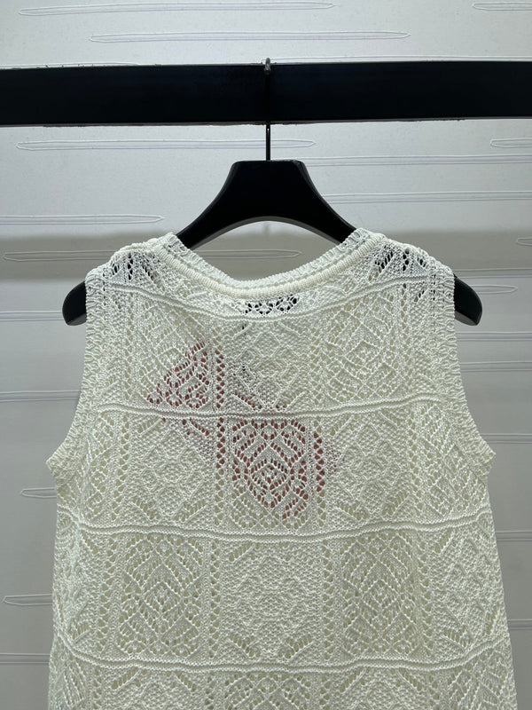 Miu Miu 26 Pattern Vest White in Wool 221699