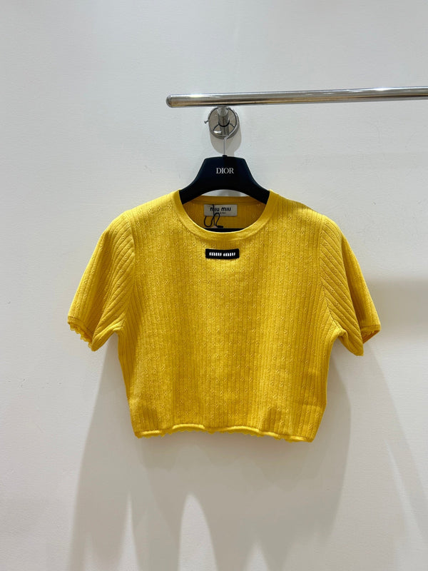 Miu Miu Short-sleeved Top in Cotton 221212