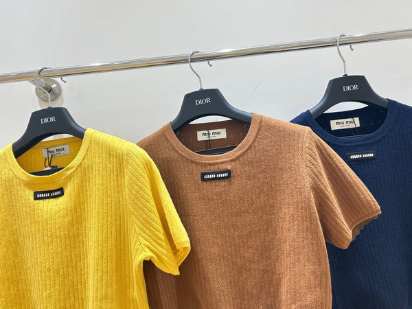 Miu Miu Short-sleeved Top in Cotton 221212