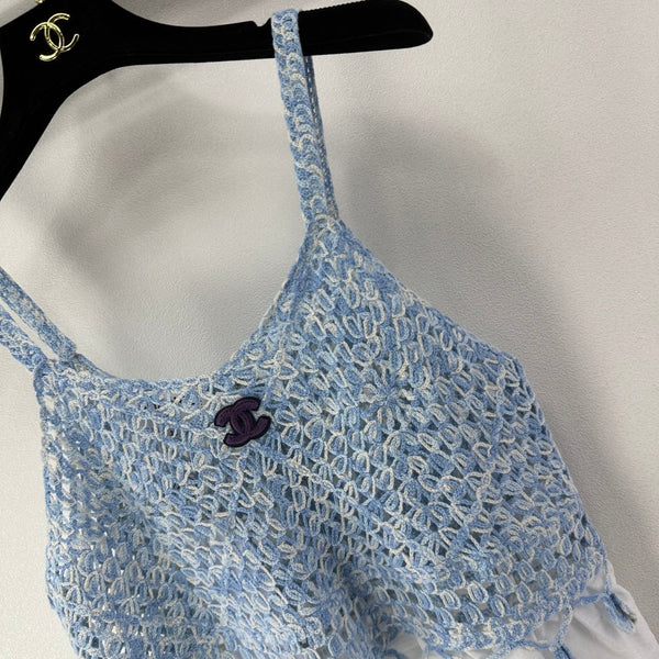 Chanel Lace Camisole Blue in Wool 361032