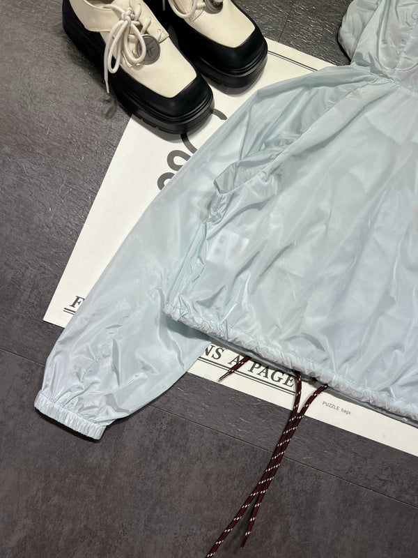 Prada Lightweight Sun Protection Windbreaker Jacket Light Blue in Polyester 234570