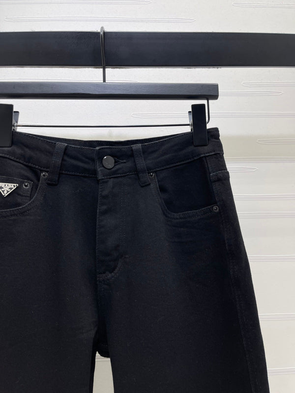 Prada Straight-leg Jeans Black in Cotton 227359