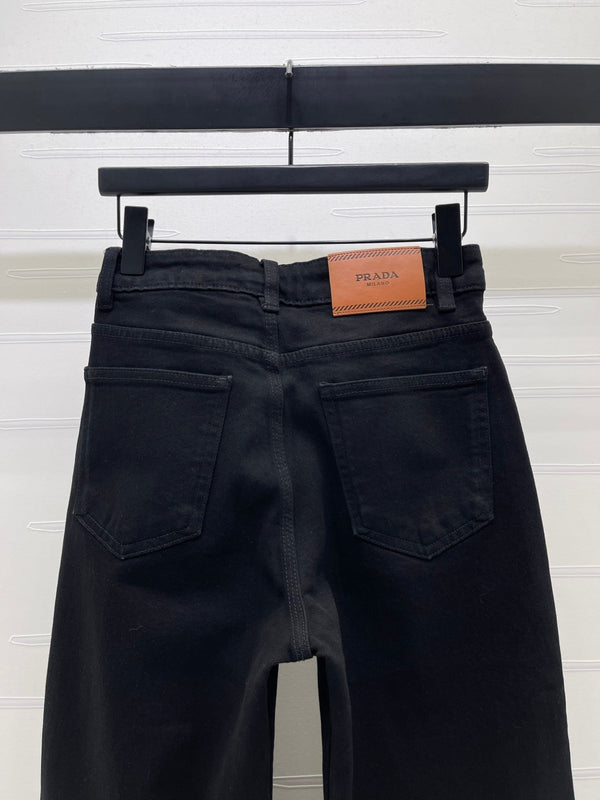 Prada Straight-leg Jeans Black in Cotton 227359