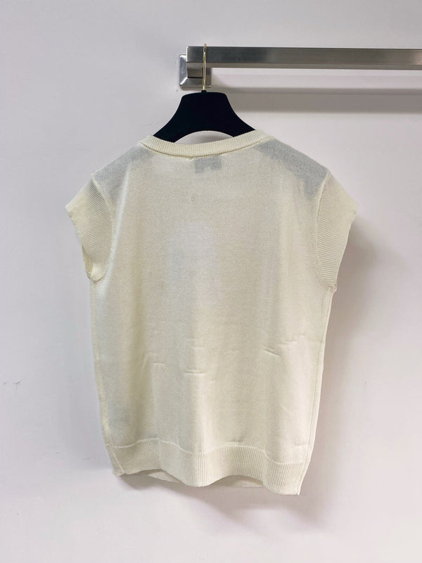 Chanel Vest Cream in Viscose 252203