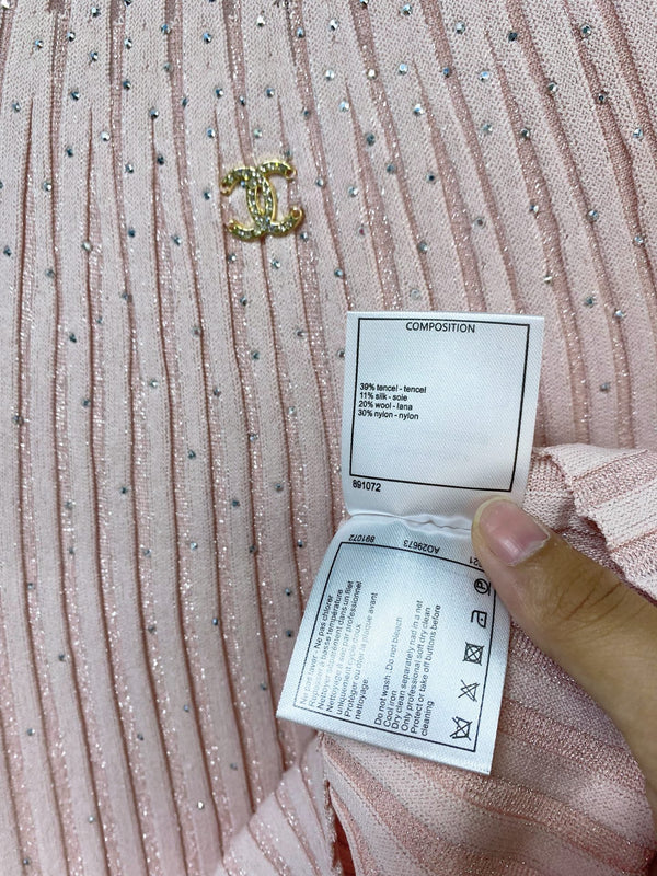 Chanel Short-Sleeve T-Shirt Pink in Tencel 252164