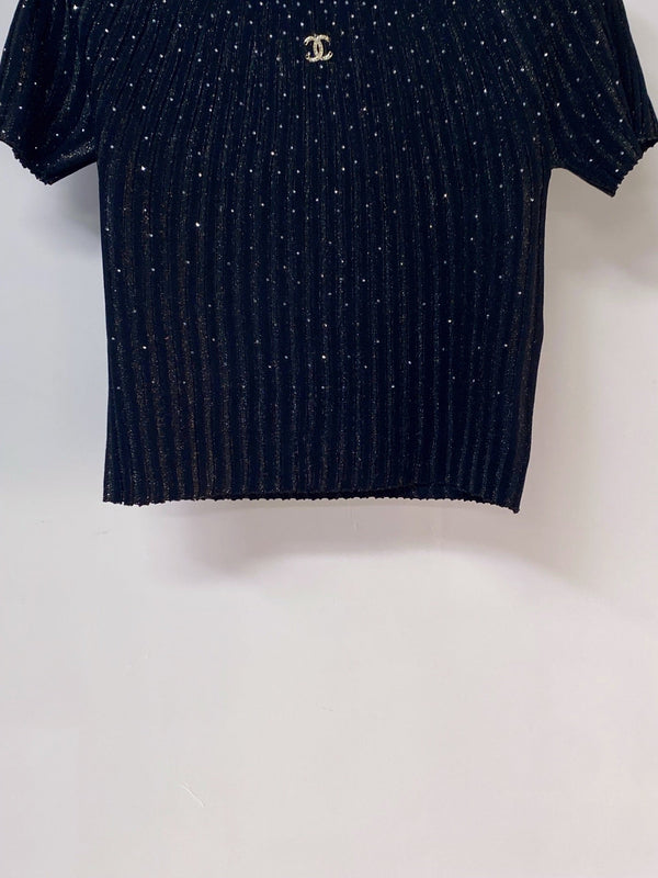 Chanel Short-Sleeve T-Shirt Black in Tencel 252163