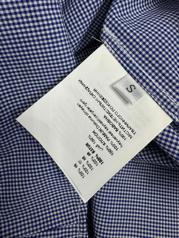 Miu Miu 26 Collar Plaid Shirt Blue in Cotton 254535