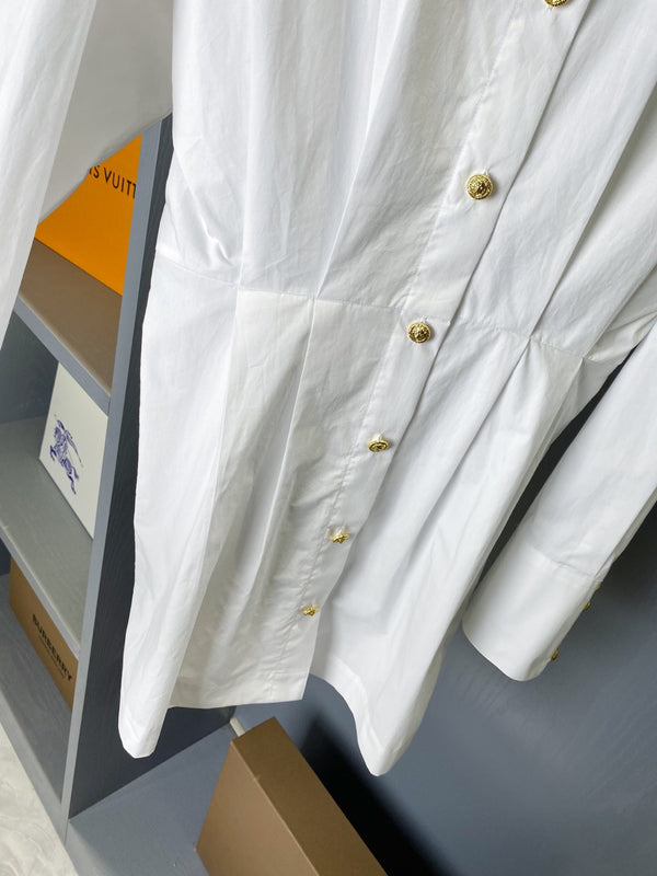 Balmain 26SS Shirt White in Poplin fabric 183456