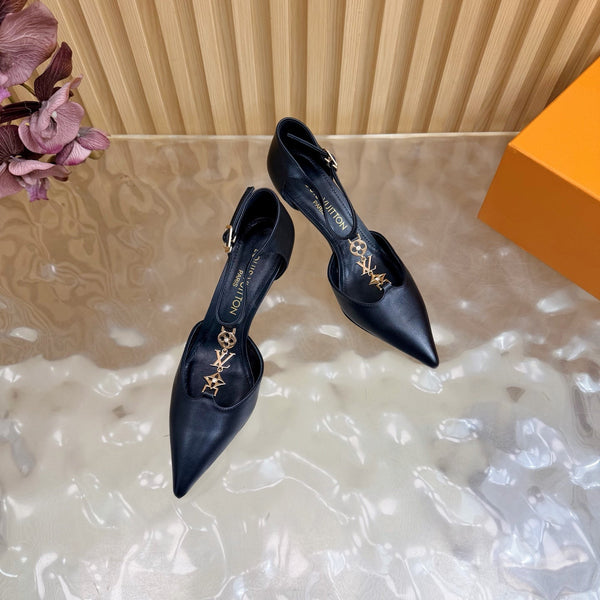 LV 6AM Slingback Pump 65 Black in Cowhide 703074