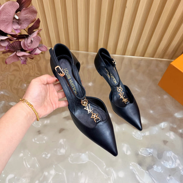 LV 6AM Slingback Pump 65 Black in Cowhide 703074